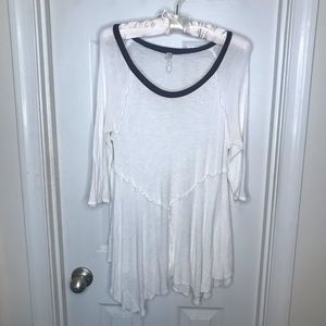 Free People Intimates Asymmetrical 3/4 Sleeve Top